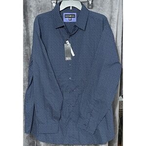 Beverly Hills Polo Club Size 3XLB Polyester & Cotton Blend Long Sleeve Button Up